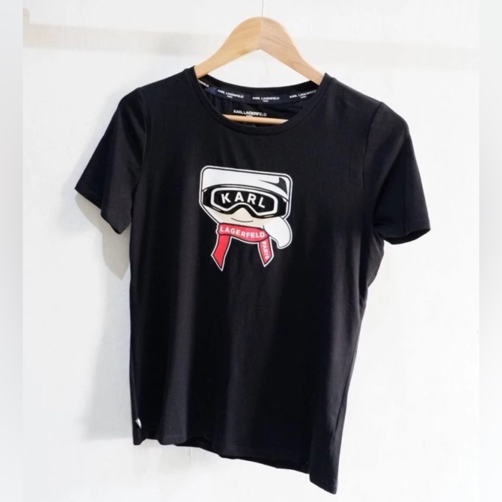 Karl Lagerfeld Paris Women's Short Sleeve Graphic Logo Tee